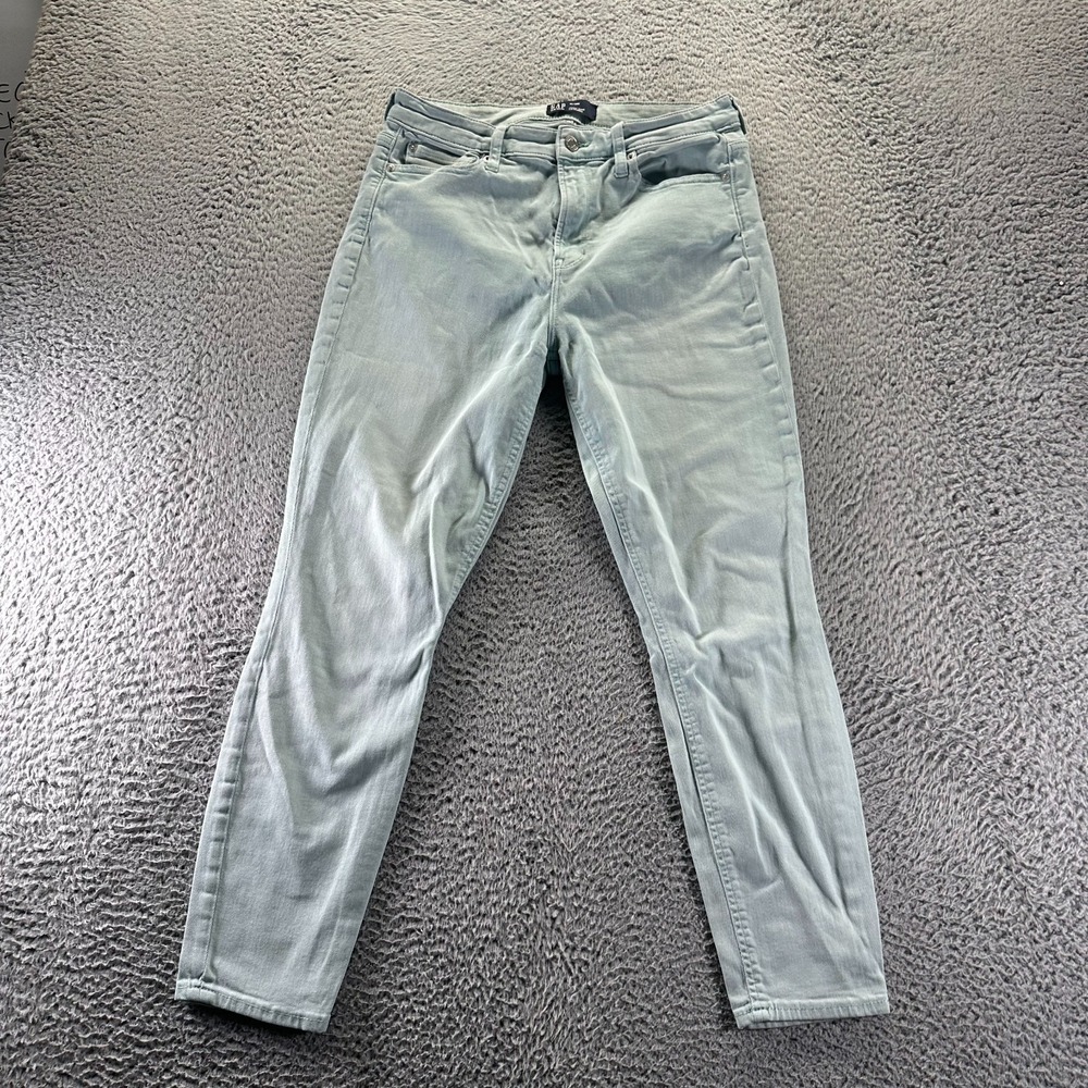 Gap Jeans Women 10 Green Cotton‎ Denim Jegging Skinny High-Rise Stretch Workwear